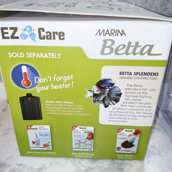 Betta fish tank. Marina Betta EZ Care Aquarium Kit White 0.7 Gal. 7"Lx6.5"Wx7"H - Picture 6 of 16